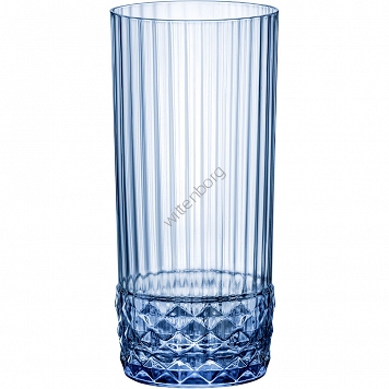 Szklanka wysoka, sapphire blue, America' 20 s, V 490 ml