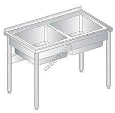 Stół z dwoma zlewami 1000x600mm