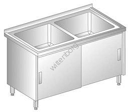 Stół z dwoma zlewami i szafką 1000x600mm
