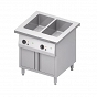 Stanowisko bemarowe wodne 2xGN 1/1, dwukomorowe, zabudowane, drzwi skrzydłowe 799x750x880 mm