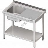 Stół ze zlewem 1-kom.(L),z półką 900x700x850 mm skręcany