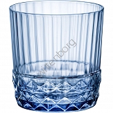 Szklanka niska, sapphire blue, America' 20 s, V 370 ml