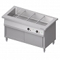 Stanowisko bemarowe wodne 4xGN 1/1, jednokomorowe,z szafką grzewczą, zabudowane, drzwi suwane 1465x750x880 mm