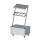 Pomocnik kelnerski mobilny stal nierdzewna 860x575x1580 mm