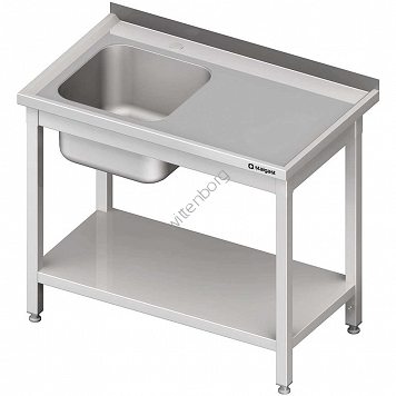 Stół ze zlewem 1-kom.(L),z półką 1300x600x850 mm skręcany
