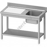 Stół ze zlewem 1-kom.(P),z półką 1000x600x850 mm skręcany