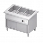 Stanowisko bemarowe wodne 3xGN 1/1, jednokomorowe, zabudowane, drzwi suwane 1132x750x880 mm