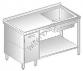 Stół ze zlewem, szafką i półką 1300x600mm