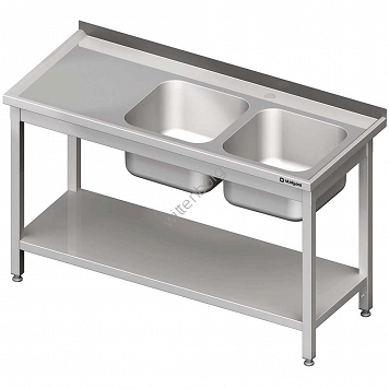 Stół ze zlewem 2-kom.(P),z półką 1500x600x850 mm skręcany